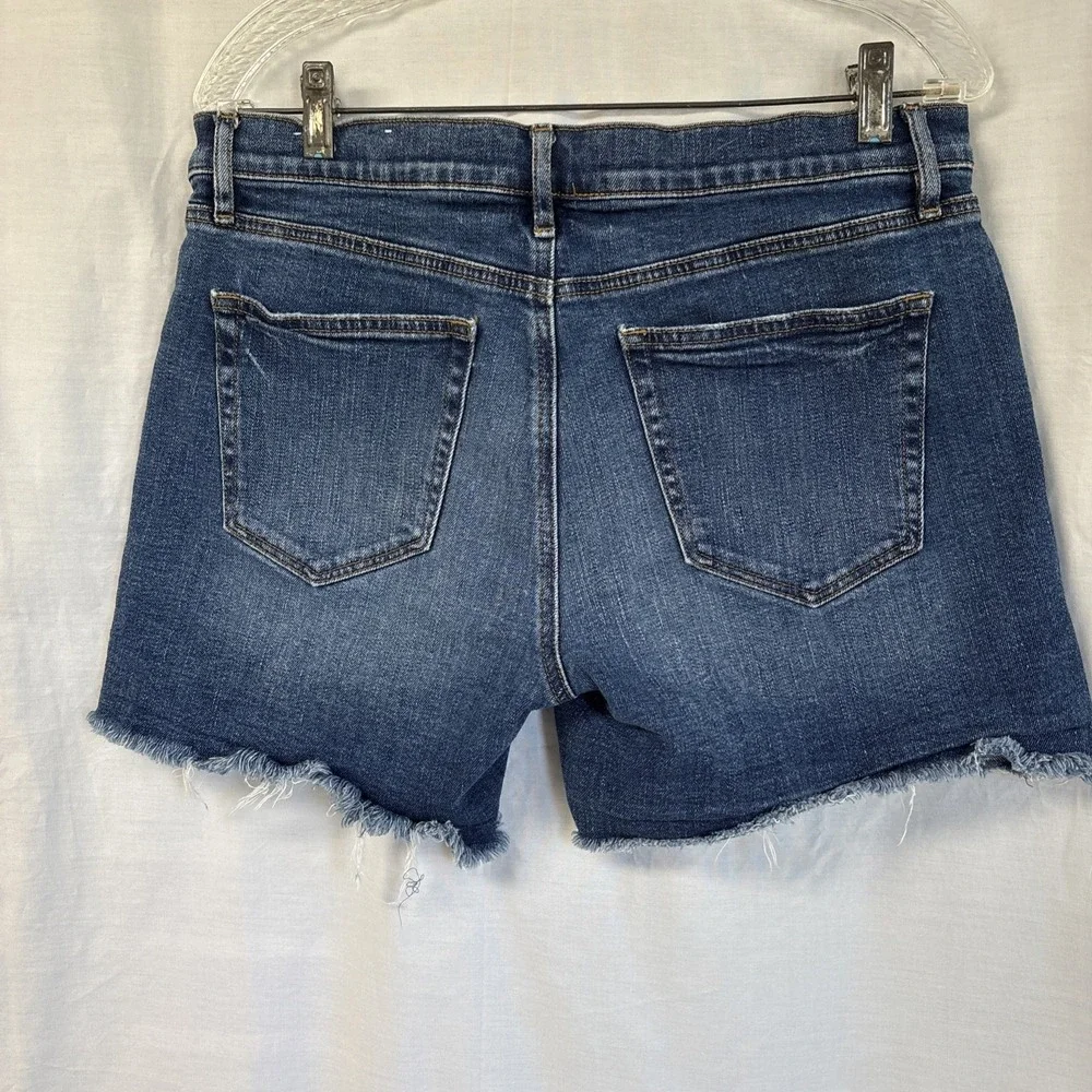 LOFT Frayed Denim Shorts Womens 8/29 Blue Mid Rise Cut-Off 5-Pocket